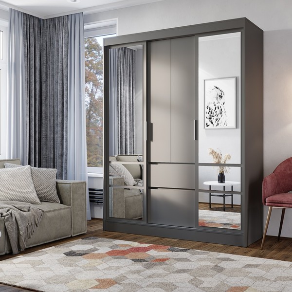 Шкаф-купе Симпл ШКК-06 1.6 м.Графит (BTS) в ЛНР, Луганске